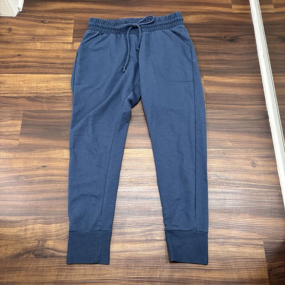 Free People FP Movement Sz Large Blue Joggers Sweatpants Pockets Straight Leg